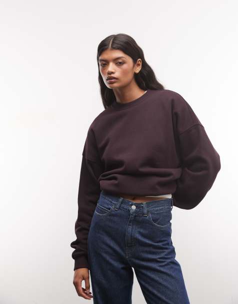 Weekday sweatshirt in donker pruim - view 1