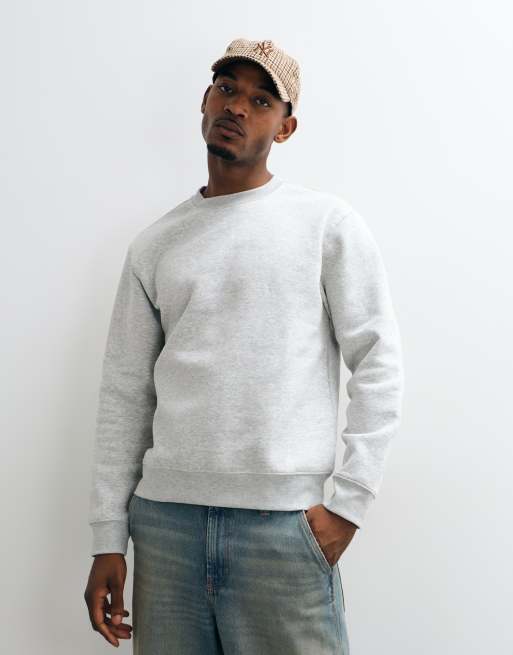 Weekday - Sweatshirt met klassieke pasvorm in gemêleerd grijs, 2 van 10