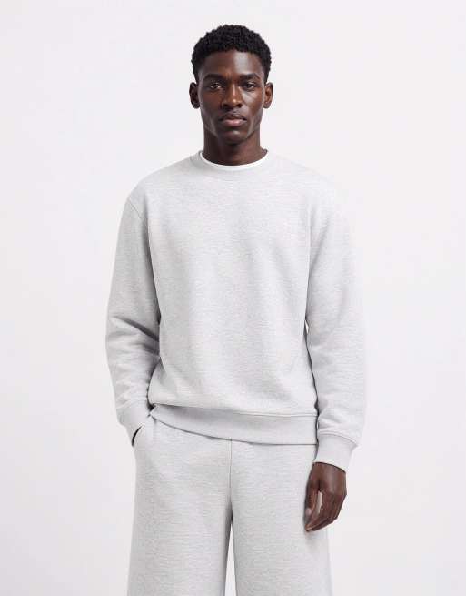 Weekday - Sweatshirt met klassieke pasvorm in gemêleerd grijs, 6 van 10