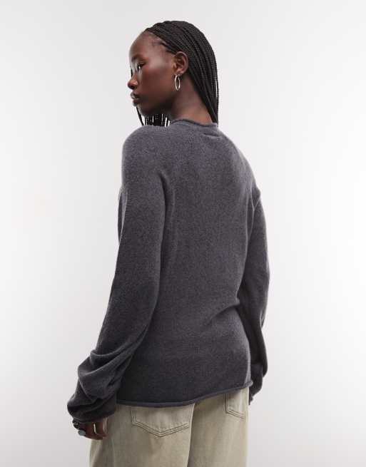 Weekday sweter z mieszanki wełny z półgolfem w odcieniu brązu, 2 z 4