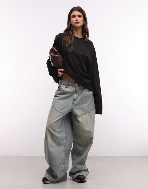 Weekday – Szary top oversize z długimi rękawami, 3 z 4