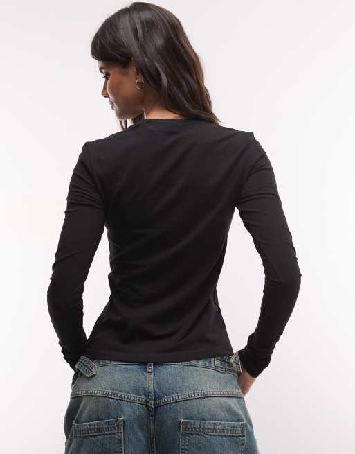Weekday - T-shirt ajusté à manches longues - Noir, 3 de 4