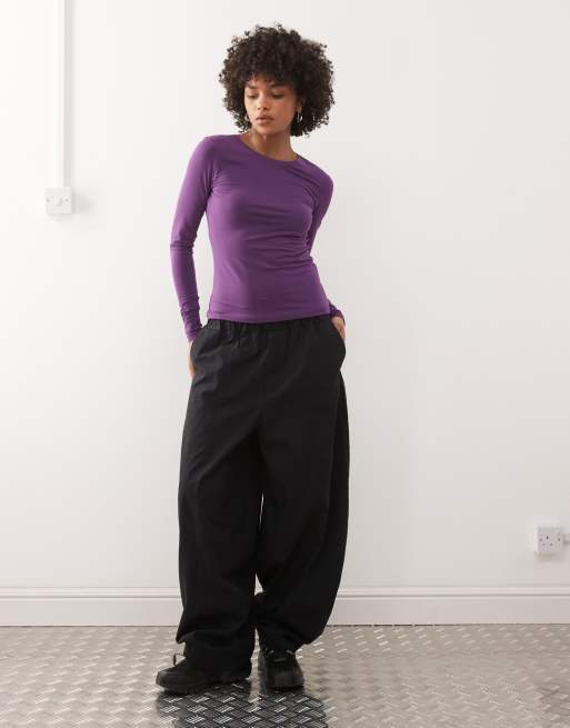 Weekday - T-shirt ajusté à manches longues - Violet raisin, 2 de 4