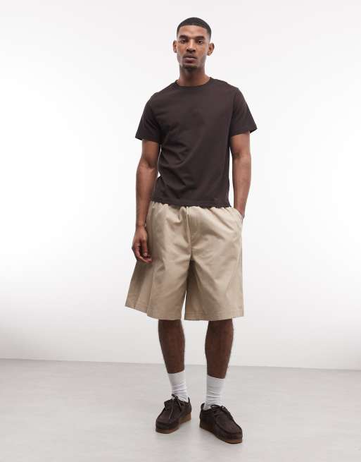Weekday - T-shirt classique oversize coupe carrée en jersey épais - Marron foncé, 2 de 5