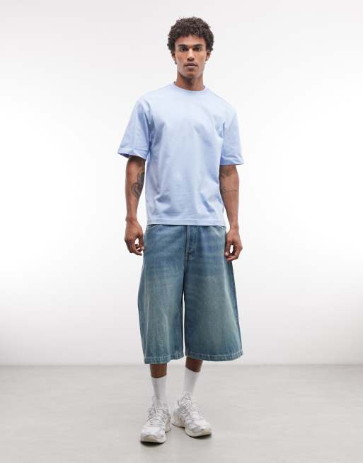 Weekday - T-shirt comoda azzurra, 2 di 5