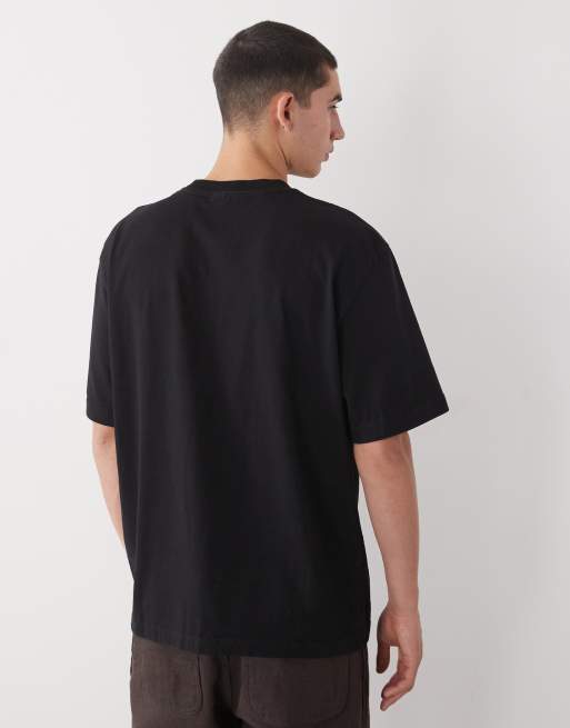 Weekday - T-shirt comoda oversize nera con stampa di aquila vintage , 3 di 5