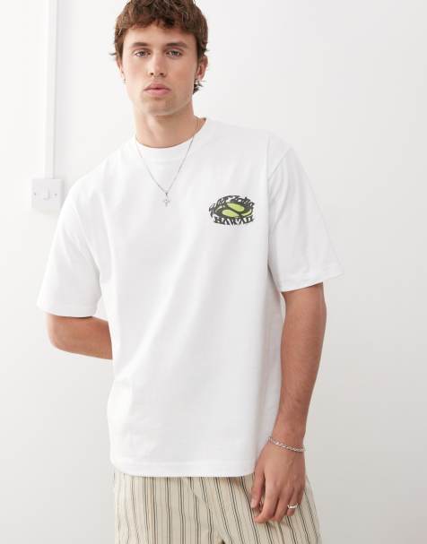Weekday - T-shirt décontracté avec imprimés surf - Blanc - view 1
