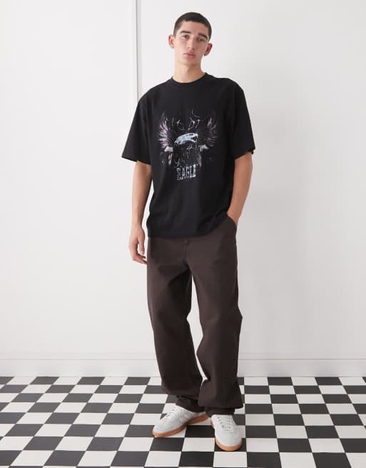 Weekday - T-shirt décontracté oversize à imprimé aigle vintage - Noir , 2 de 5