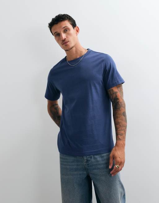 Weekday T-Shirt in Marineblau mit kastigem Schnitt, 2 von 5