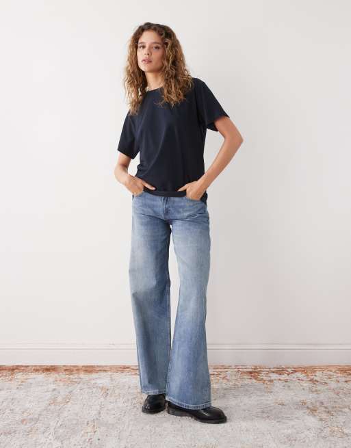 Weekday t-shirt in navy, 2 of 4