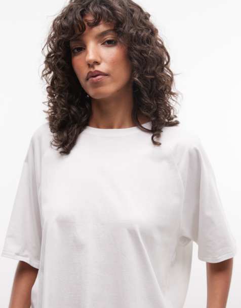 Weekday - T-shirt oversize à manches raglan - Blanc cassé - view 1
