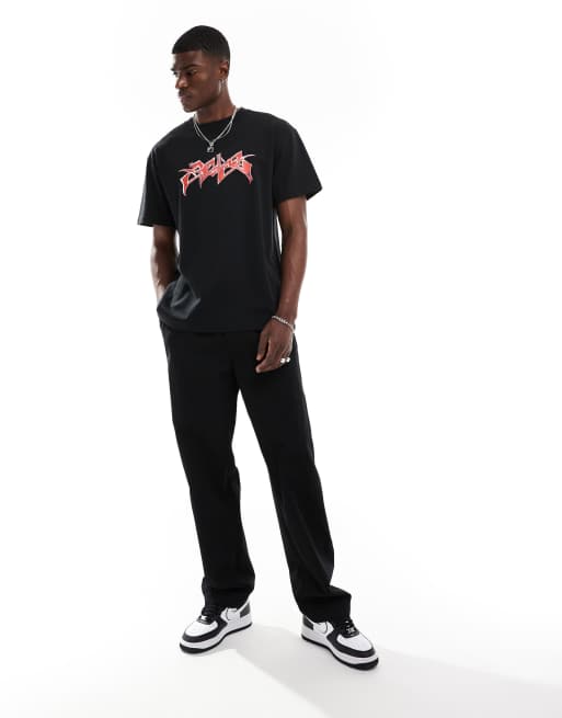 Weekday - T-shirt oversize avec imprimé graphique - Noir, 4 de 4