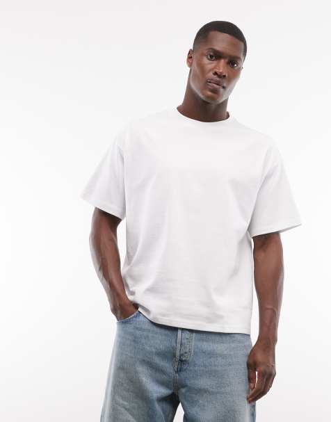 Weekday - T-shirt oversize coupe carrée en jersey épais - Blanc - view 1