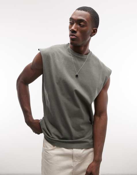 Weekday - T-shirt oversize sans manches - Kaki - view 1