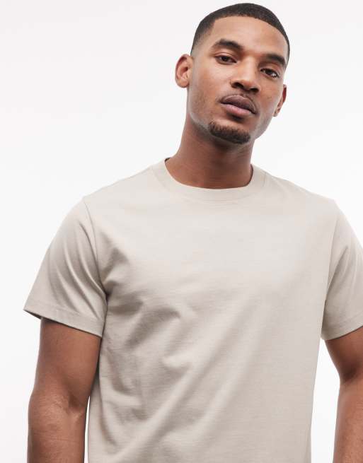 Weekday - T-shirt oversize squadrata color sabbia