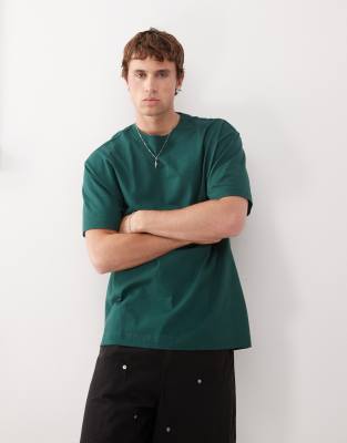 Weekday - T-shirt oversize - Vert pétrole