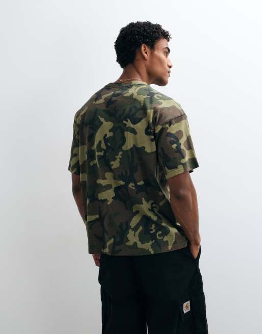 Weekday t-shirt oversize vestibilità squadrata con stampa mimetica, 4 di 5