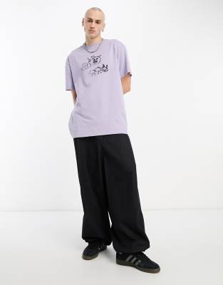 T-shirt oversize viola con stampa - Weekday T-shirt donna  - immagine1