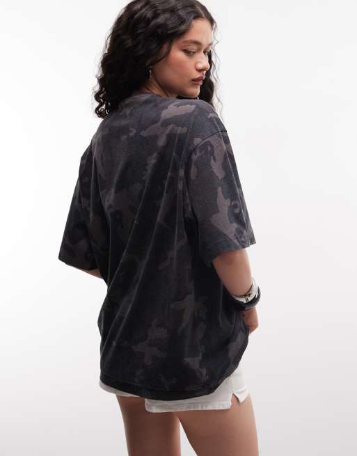Weekday – T-shirt oversize we wzór moro, 4 z 4