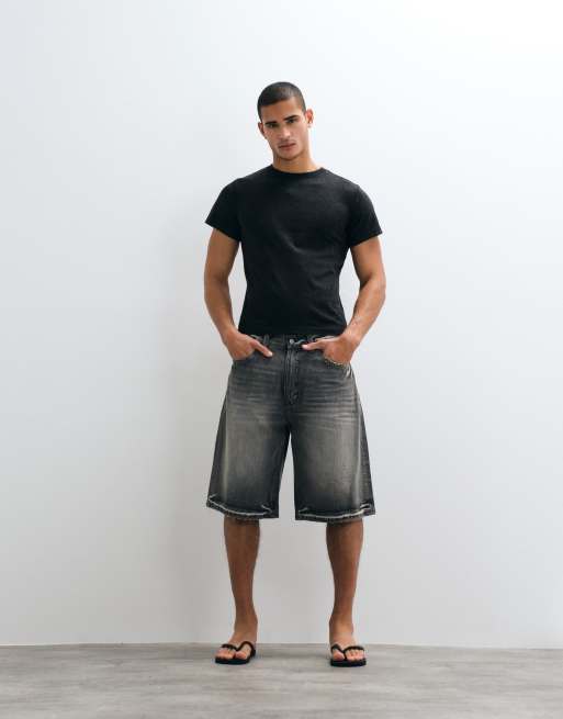 Weekday - T-shirt ristretta nera vintage, 4 di 5