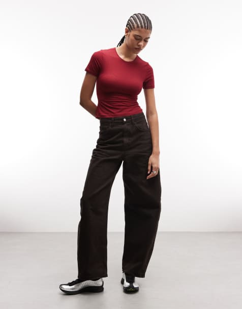 Weekday - T-shirt slim rosso ciliegia - view 1