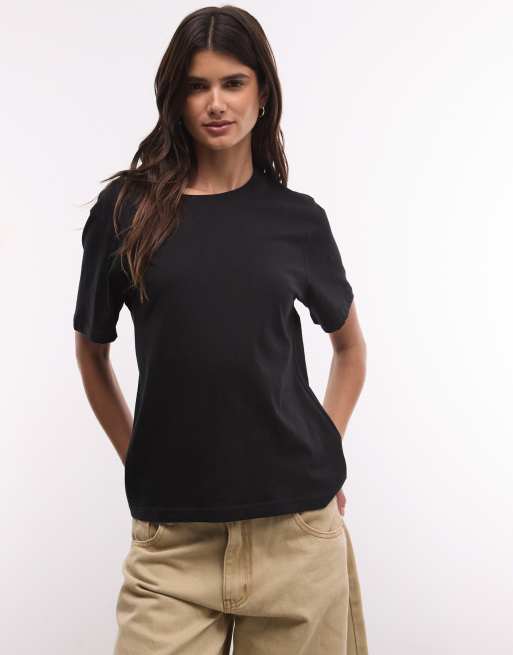 Weekday - T-shirt squadrata oversize nera, 2 di 4