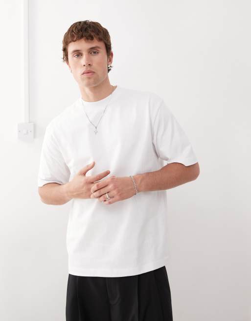 Weekday - T-shirt vestibilità comoda bianca con stampa sul retro, 2 di 4