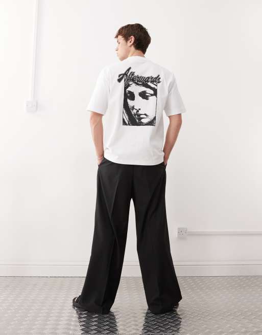 Weekday - T-shirt vestibilità comoda bianca con stampa sul retro, 3 di 4