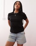 [Weekday] Weekday t-shirt with bound seams in black XL Black