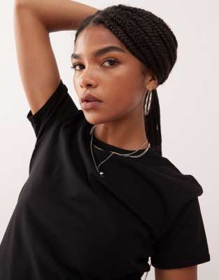 Weekday T-shirt With Bound Seams In Black