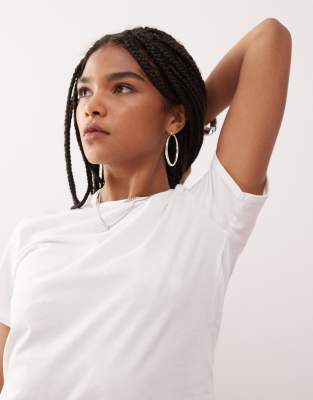 Weekday T-shirt With Bound Seams In White