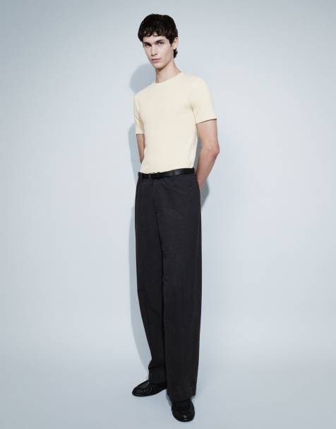 Weekday tailored pants with front pleat in off-black melange - view 1