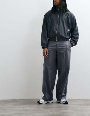 Weekday Tailored Pants With Front Pleats In Gray