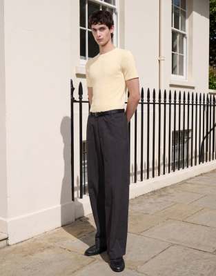 Weekday Tailored Pants With Front Pleats In Blue