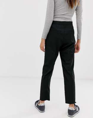 black fitted trousers