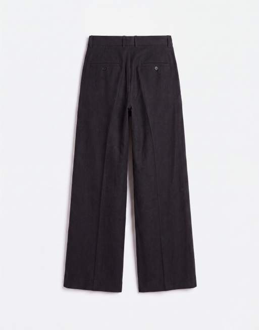 Weekday tailored trousers with front pleat in off-black melange, 7 of 9
