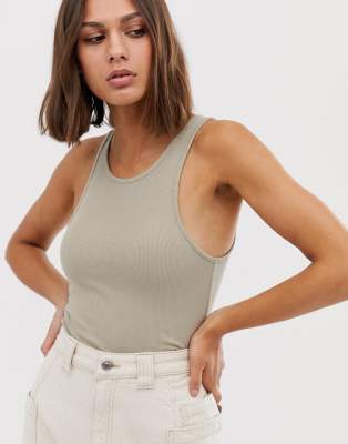 Weekday tank top in beige