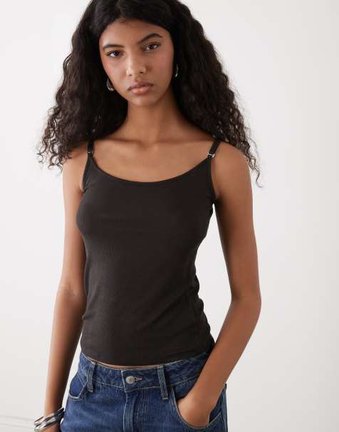 Weekday tank top in dark brown