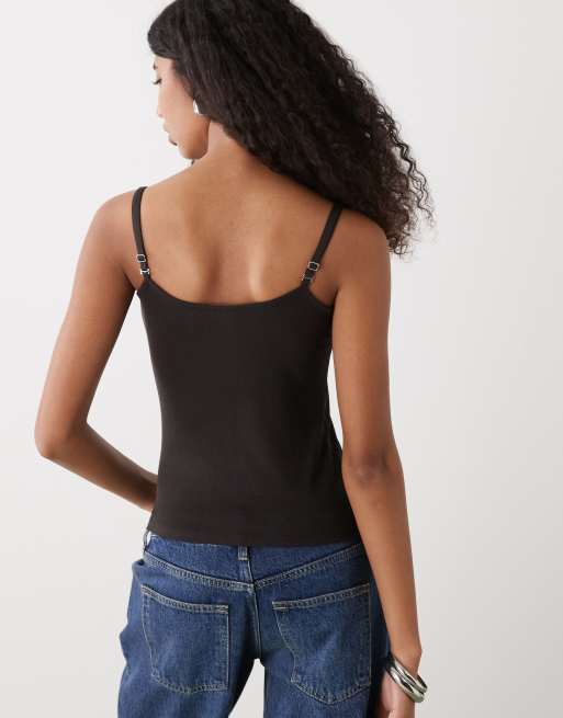 Weekday tank top in dark brown, 4 of 4