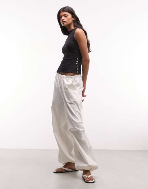 Weekday tank top with side button detailing in black, 3 of 4