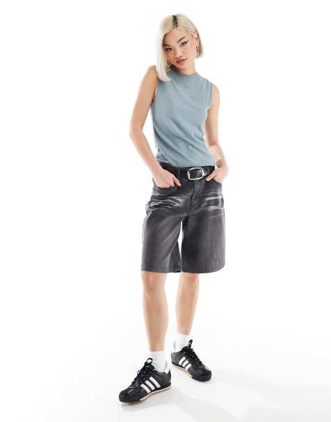 Weekday – Tanktop aus Leinenmix in Staubgrün - view 1