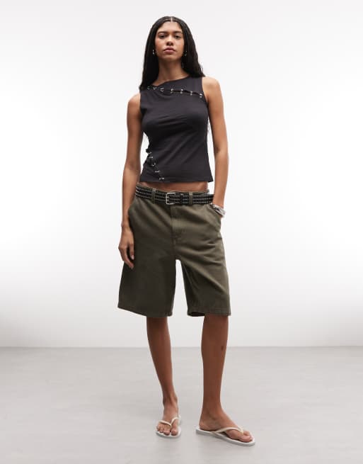 Weekday – Tanktop in Schwarz mit asymmetrischem Ösendetail, 2 von 4