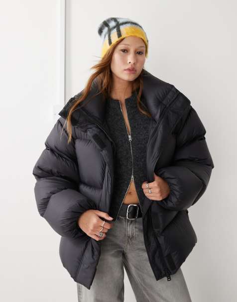 Weekday – Ten – Puffer-Daunenmantel in Schwarz mit Oversize-Schnitt - view 1