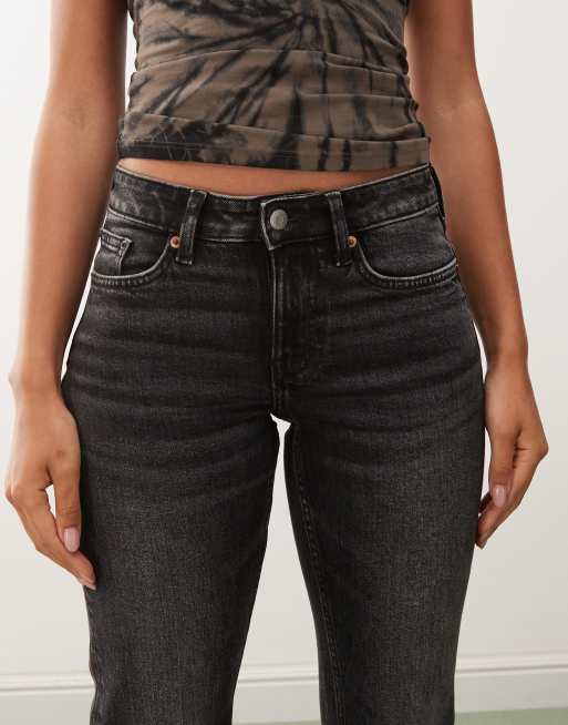 Weekday - Tension - Jeans bootcut slim nero slavato striato, 5 di 5
