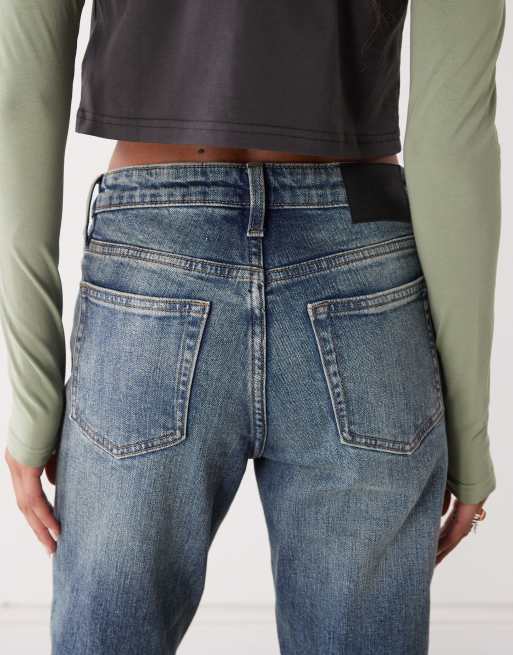 Weekday Tension slim fit bootcut flare jeans in faded dark blue, 4 of 5
