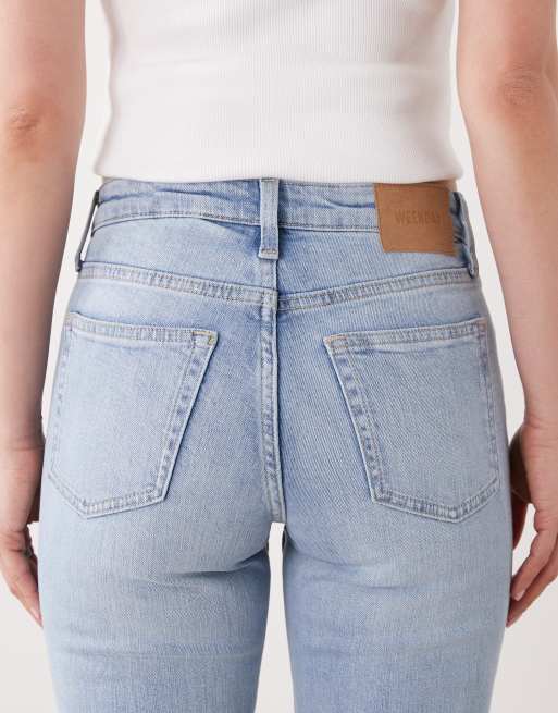 Weekday Tension slim fit bootcut jeans in light blue wash, 5 of 5