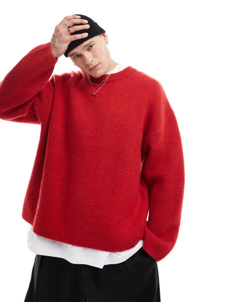 Weekday - Teo - Maglione oversize in misto lana rosso - view 1