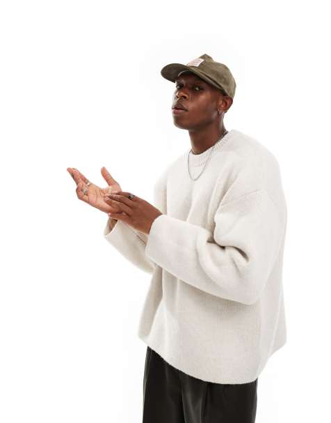 Weekday - Teo - Pull oversize en laine mélangée - Blanc cassé - view 1