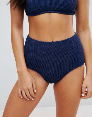 navy high waisted bikini bottoms