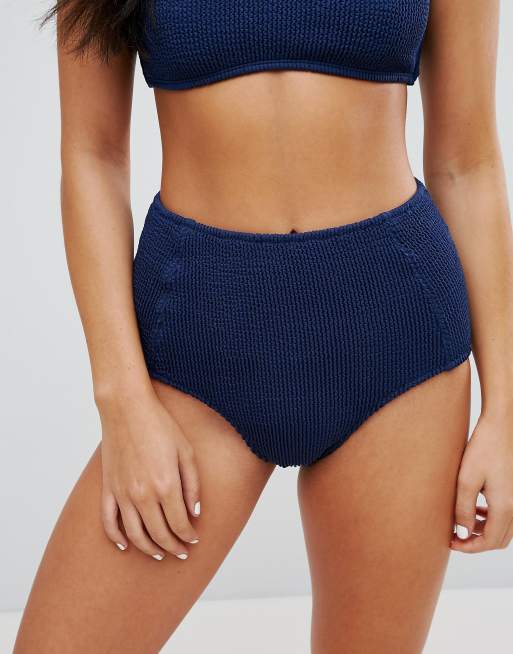 High waisted navy sale blue bikini bottoms